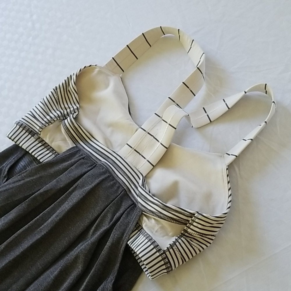 Lululemon bra tank layered cinchable overlay gray